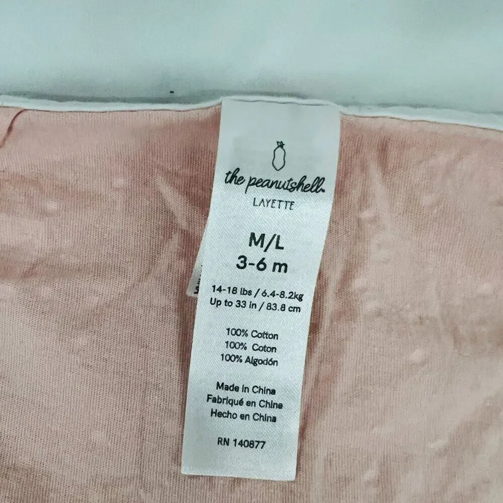 Peanutshell Swaddle Blankets for Baby Girls Pink White Polka Dot 3-6 Months